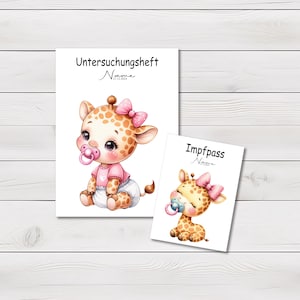 U Heft und Impfpass Hülle - Personalisierte Babygeschenke - Geschenkideen zur Geburt - Impfpass Hülle - U Heft Hülle - Giraffe