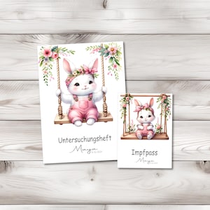 U Heft und Impfpass Hülle - Personalisierte Babygeschenke - Geschenkideen zur Geburt - Impfpass Hülle - U Heft Hülle - für Kinder - Hase