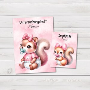 U Heft und Impfpass Hülle - Personalisierte Babygeschenke - Geschenkideen zur Geburt - Impfpass Hülle - U Heft Hülle - Eichhörnchen - Kinder