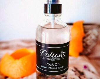 Organic Toner - 4 Oz, Citrus Toner, Natural Toner, Sensitive Skin Toner, Hydrating Toner, Crystal Toner, Facial Toner, Gift