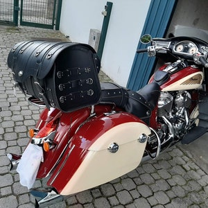 Skórzana torba na motocykl Trike Sakwa podsiodłowa z zamkiem, 55L zdjęcie 1