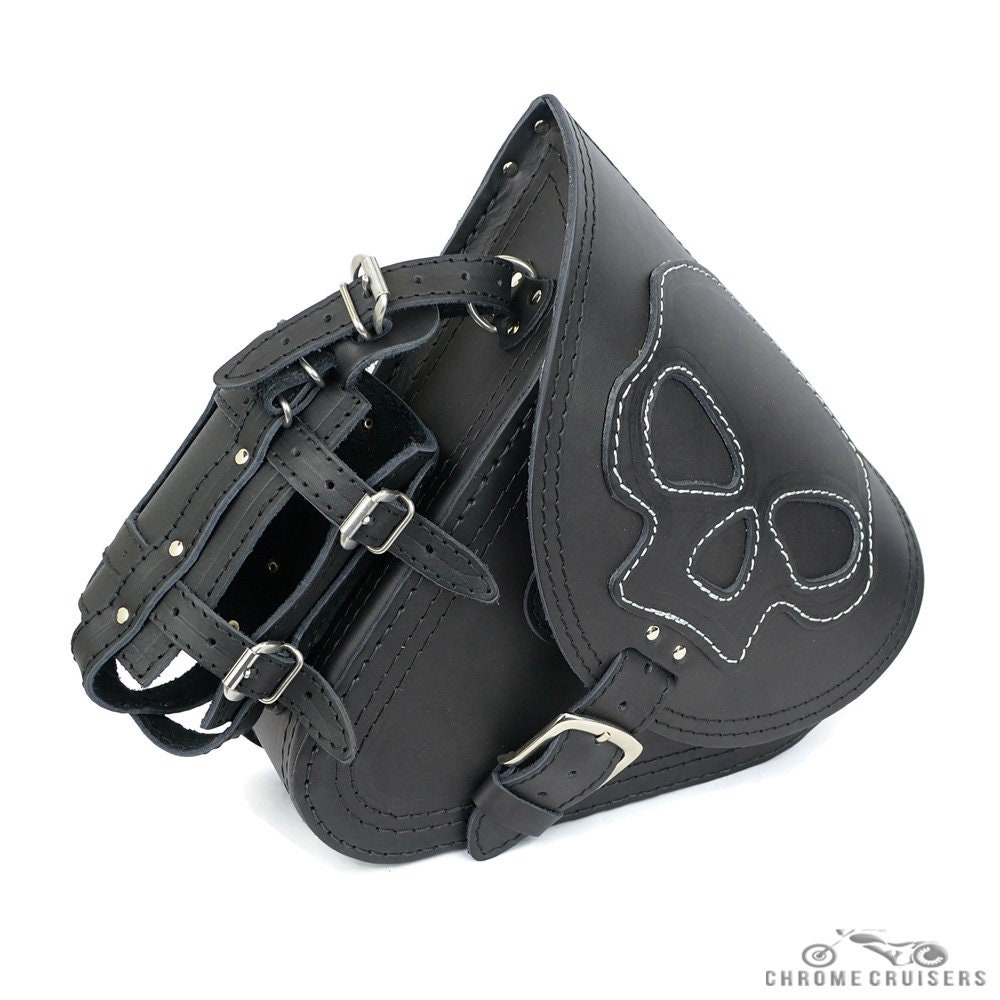 Willie and Max - Swingarm Bags with Balck Chrome Buckles fits All Custom  Hardtail Bikes