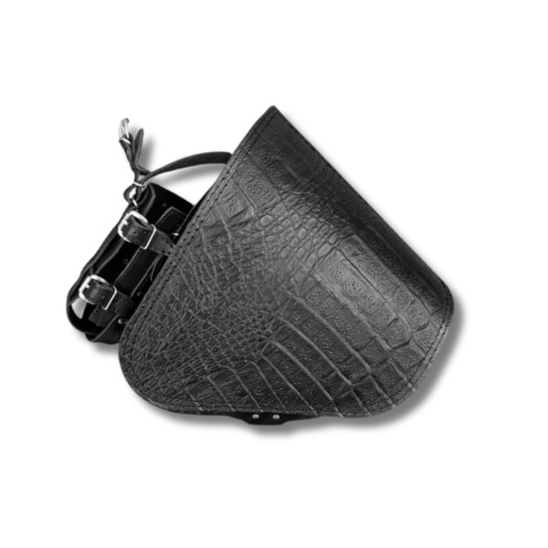 Genuine Leather Saddlebag Pannier Bag for Harley Davidson Softail Breakout Fat boy Slim - Crocodile