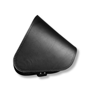 Schlichte schwarze Echtleder Satteltasche Gepäckträgertasche für Harley Davidson Softail Breakout Fat Boy Slim Bild 1