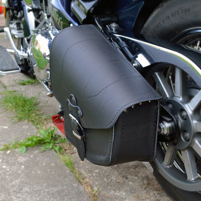 Genuine Leather Saddlebag Pannier Bag With Bottle Holder Etsy