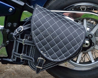 Genuine Leather Saddlebag Pannier Bag with detachable bottle holder Harley Davidson Softail Breakout Fat boy