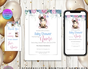 Horse Theme Baby Shower, Horse Invitation, Western Theme, Country Cowgirl Theme, Baby Shower Decorations, Baby Shower Boy Bundle R6179