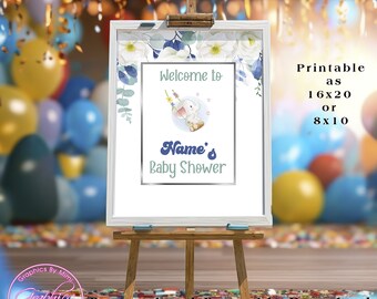 Baby Elephant, Editable Design, Baby Shower Welcome, Baby Decorations, Elephant Decorations, Baby Shower Boy P1488