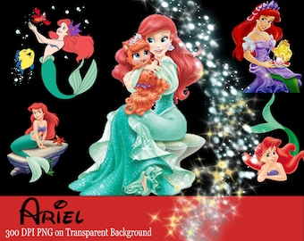 Mermaid clipart png, digital clipart, png file, transparent backgrounds, cartoon clipart, printable images