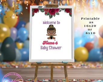 Princess Baby Shower Sign, Welcome Sign, Princess Editable, Princess Favors, Princess Theme, Princess Welcome R2511