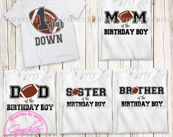 First Birthday Svg, Football One Svg, First Birthday Png, Football One Png, 1st Year Down Svg, Football Birthday Family Bundle F2122