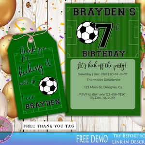 Soccer Birthday, Soccer Invitation, Editable Soccer Invite, Soccer Printable Sports Birthday, Sports Invitation, Editable Sports Invite