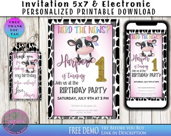 Cow Theme Party, Cow Party Decor, Cow Invitation, Cow Birthday Party, Cow Birthday Decor, Cow Birthday Bash, Cow Birthday, Barn Birthday