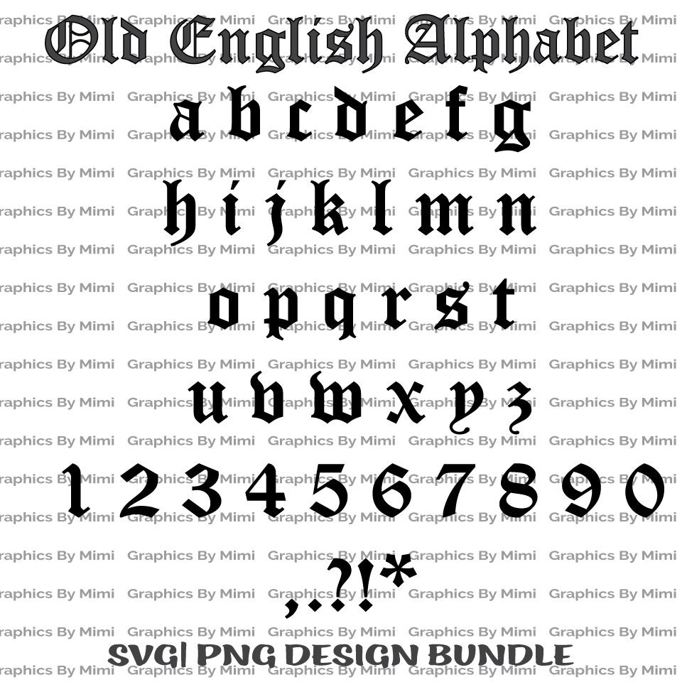 Old English Alphabet Font Svg Letter Set Old English Alphabet - Etsy