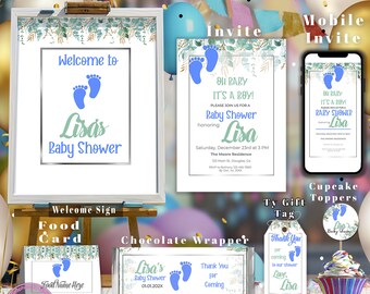 Oh Baby, Its A Boy, Baby Shower Bundle, Baby Shower Boy, Baby Decorations, Baby Shower Invite, Baby Shower Welcome, Shower Decorations R6261