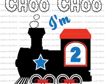 2nd Birthday Svg, Train Birthday Svg, 2nd Birthday Png, Train Birthday Png, Choo Choo Svg, Second Birthday Svg, Birthday Boy Svg