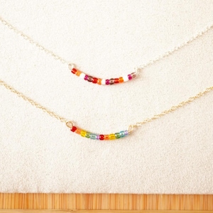 PRIDE NECKLACE, lgbtqia+ necklace, gold filled necklace, rainbow necklace, pride jewelry, pride month, sterling silver necklace