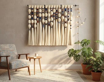 Custom Boho Woven Wall Hanging: Large Handmade Fiber Art Tapestry