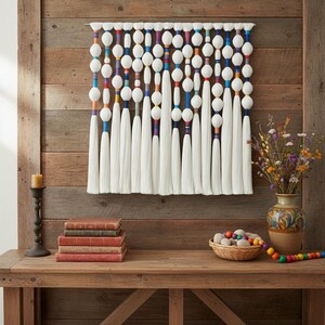 Spherical Yarn Wall Hanging, Handwoven Textile Art, Colorful Wrapped Thread Statement Piece