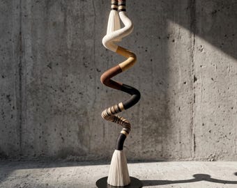 Custom Color Thread Sculpture, Scandinavian Home Decor, Modern Fiber Art, Minimalist Living Room Art