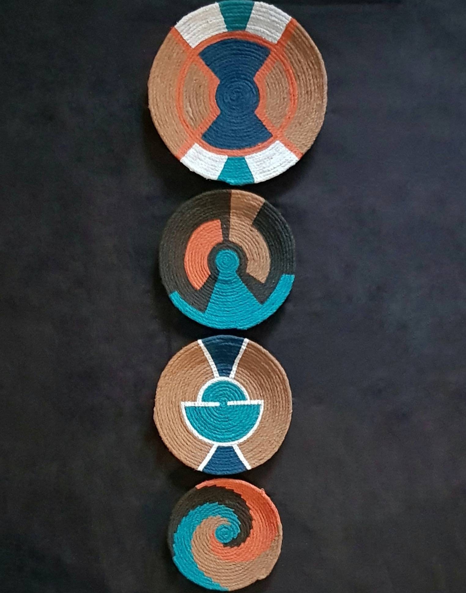 Set of 4 Baskets Wall Decor Boho Wall Decor Wicker Wall Etsy