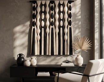 Hand Woven Fiber Tapestry: Lomas Vertical Hanging Wall Art