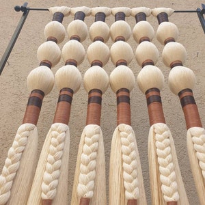 Boho Wool & Leather Woven Wall Hanging: Large Macrame Tapestry (40x85 cm)