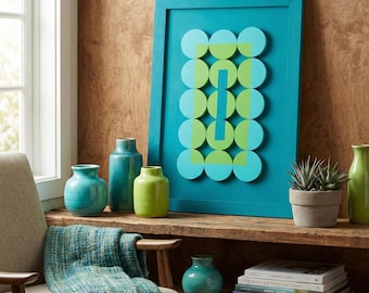 Geometric Wooden Wall Art: 3D Modern Sculpture (50x70cm)