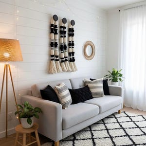 Lomas Style Black and White Macrame Wall Hanging