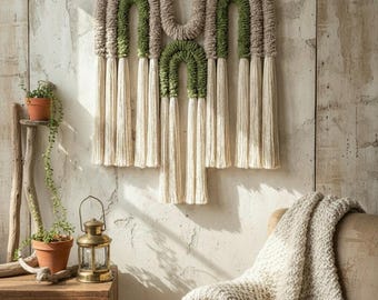 Handcrafted Wool Fiber Sculpture | Custom Contemporary Wall Art | Organic Flowing Textile Installation
