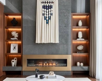 Boho Fiber Wall Hanging: Queen Headboard, Woven Macrame Tapestry