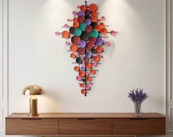 Oversized Multicolor Acrylic Metal Wall Art: Abstract Home Decor (70x100 cm)
