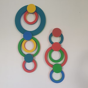 Colorful 3D Wooden Wall Art: Geometric Modern Sculpture