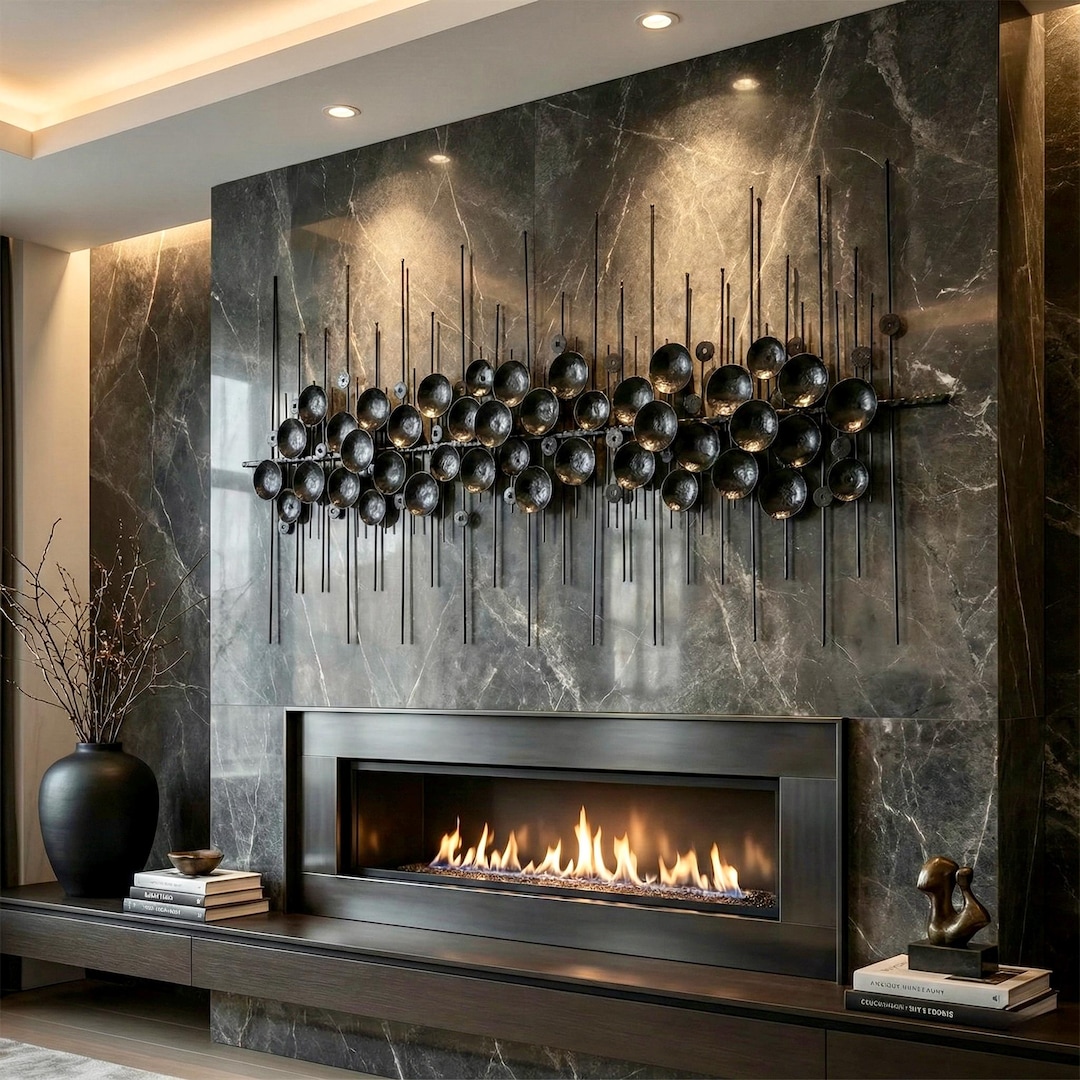 Large Abstract Metal Wall Sculpture: Modern Home Decor (130x70 Cm) - Etsy