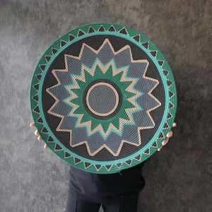 Large Woven Wall Basket: Anthracite Boho Decor, 60cm