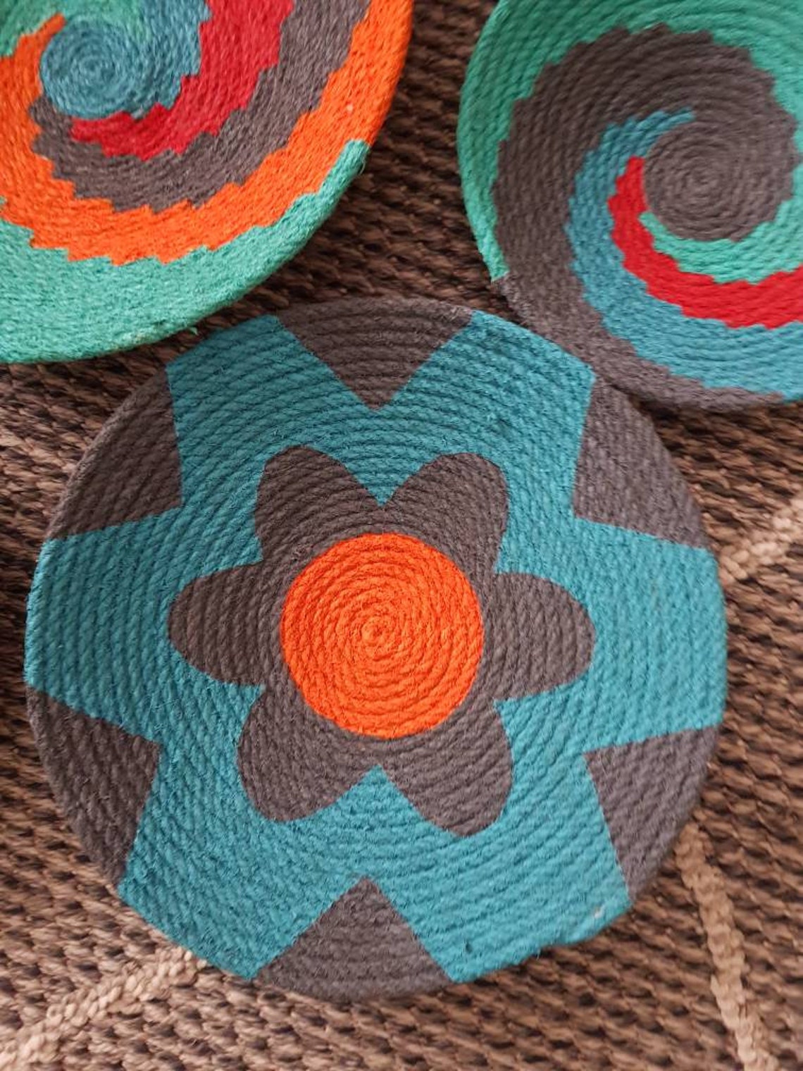 Set of 8 Basket Wall Decor Woven Baskets Wicker Wall Tray Etsy