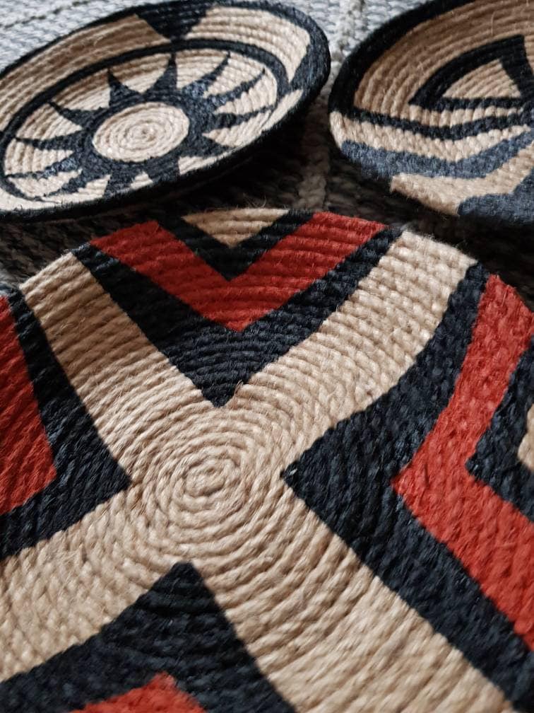 Woven Basket Wall Decor Set: Boho Wicker Wall Plates - Etsy