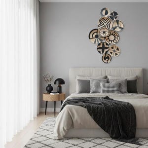 African Straw Wall Plate Set: Boho Balcony Decor (10 Piece) image 11