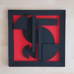 Geometric Wood Wall Art: 3D Abstract Sculpture, Modern Home Decor
