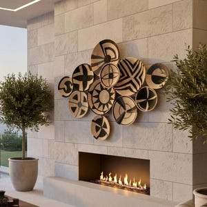 African Straw Wall Plate Set: Boho Balcony Decor (10 Piece) image 1
