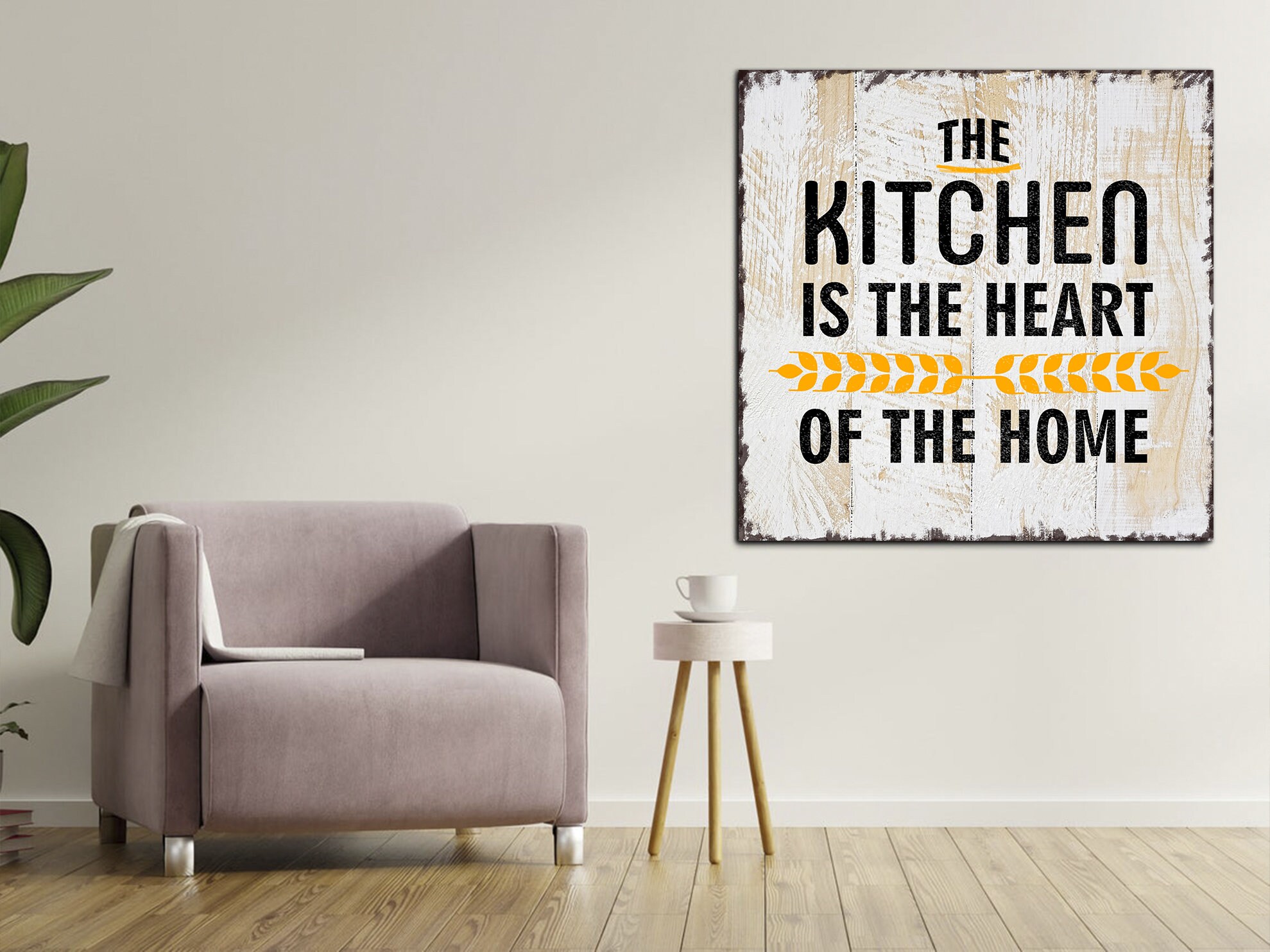 The Kitchen is The Heart of The Home Wall Decor Sign Wood Art Etsy