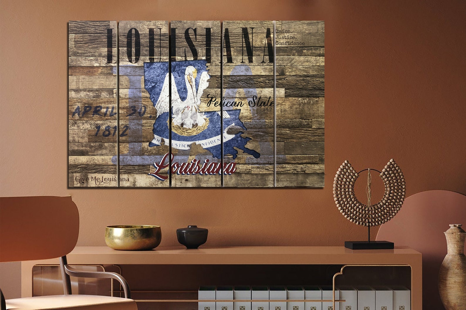 Louisiana Flag Art Wall Decor Louisiana Wood Pallet Louisiana Etsy