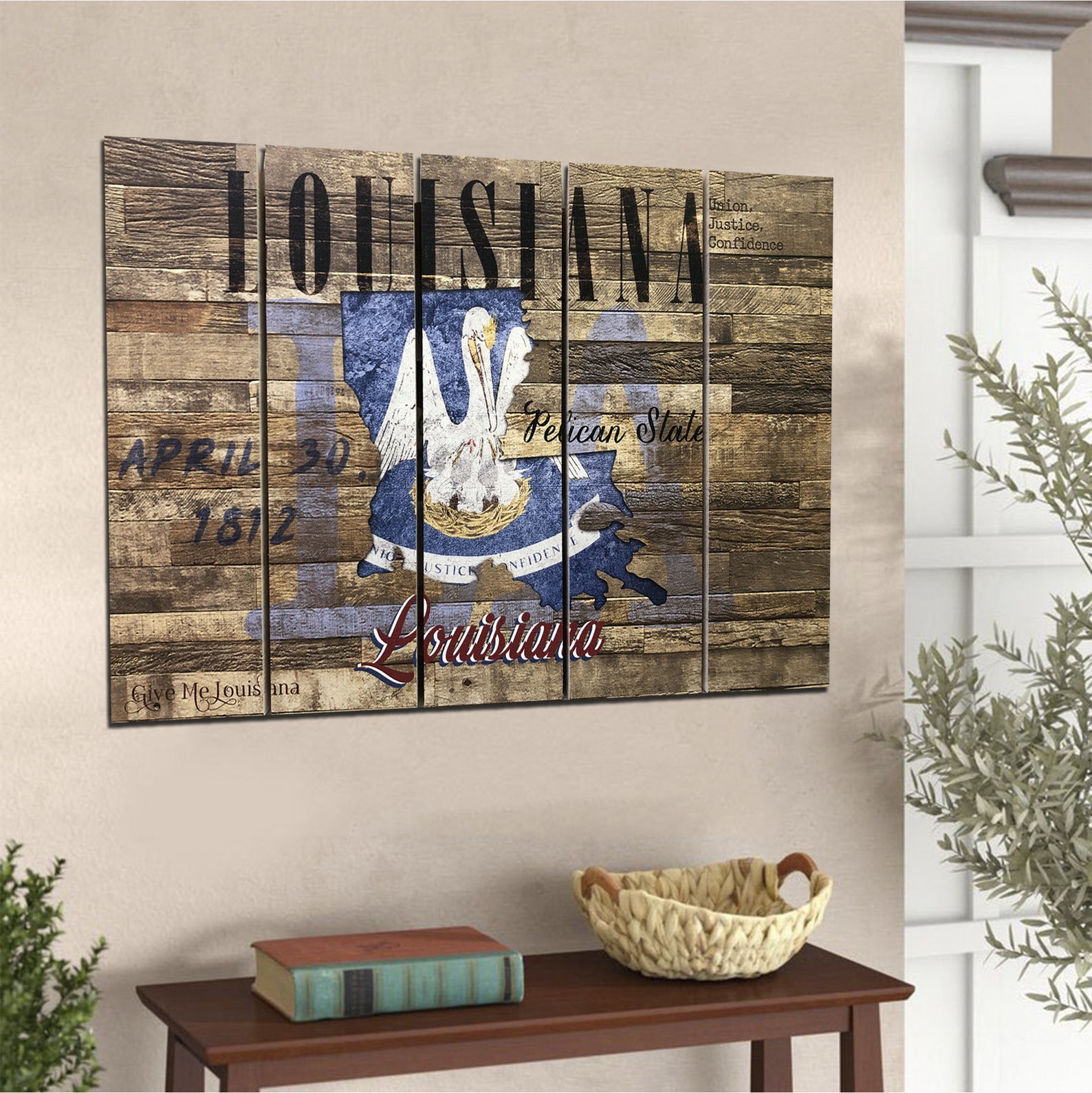 Louisiana Flag Art Wall Decor Louisiana Wood Pallet Louisiana Etsy