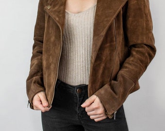 Brown Suede Jacket Vintage Lightweight 