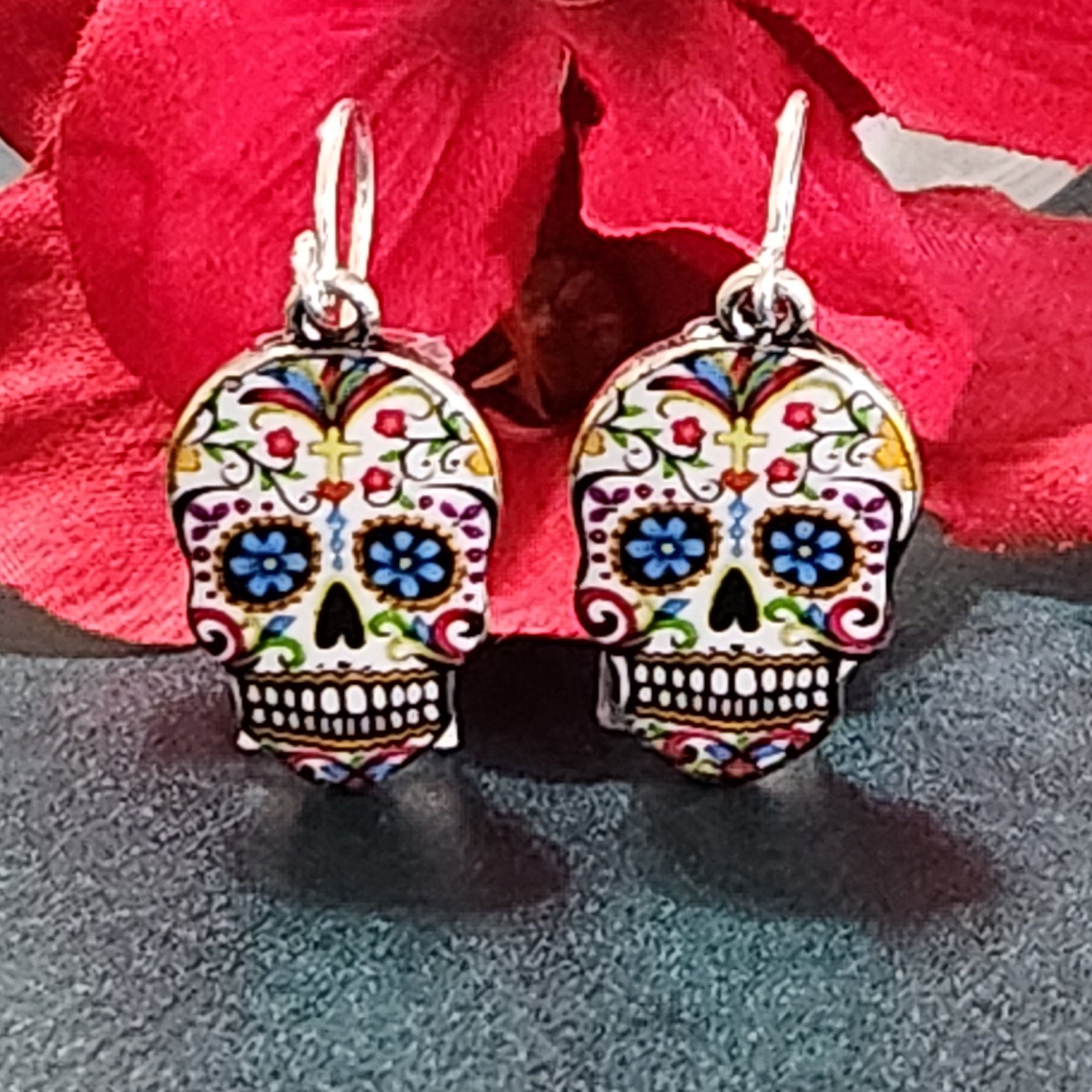 Sugar Skull Earrings - Dia De Los Muertos Gift for Her or Him - Etsy