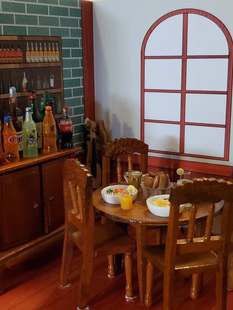 Miniature Dollhouse Restaurant Cafe Diorama Room Box Etsy
