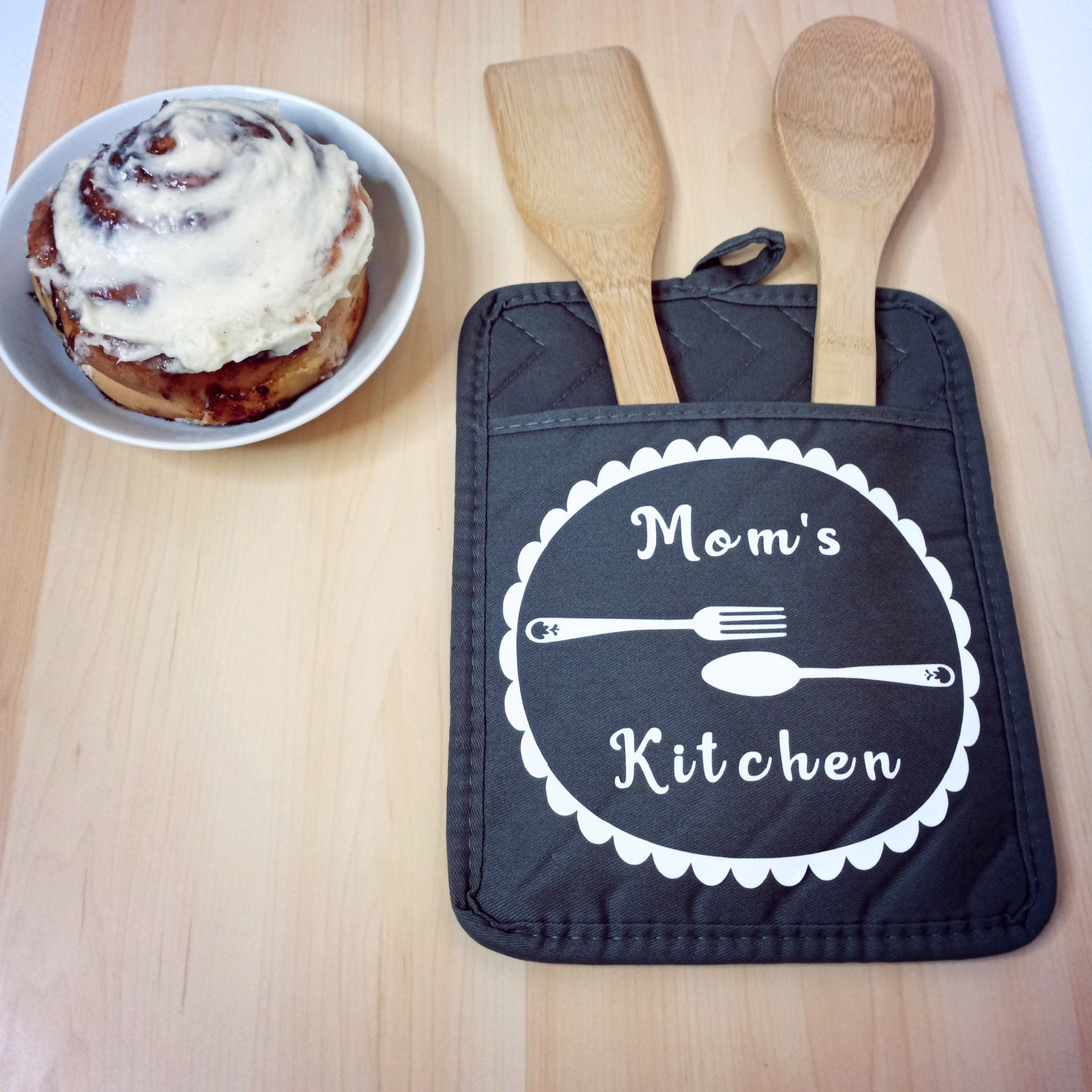 Personalized Mom's Kitchen Gray Pot holder Etsy