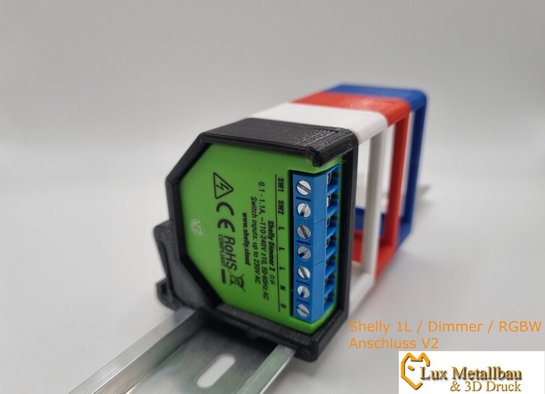 Shelly 1L Dimmer RGBW2 DIN Rail Mount DIN Rail Mount Etsy