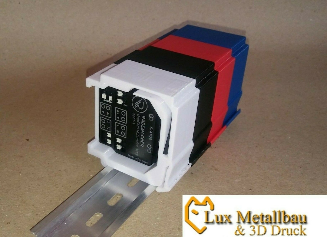 35mm DIN Rail Mount For Smart Home Actuators & Dimmers – Weather-Resistant Holder By Lux-Gadget 6 thumbnail image