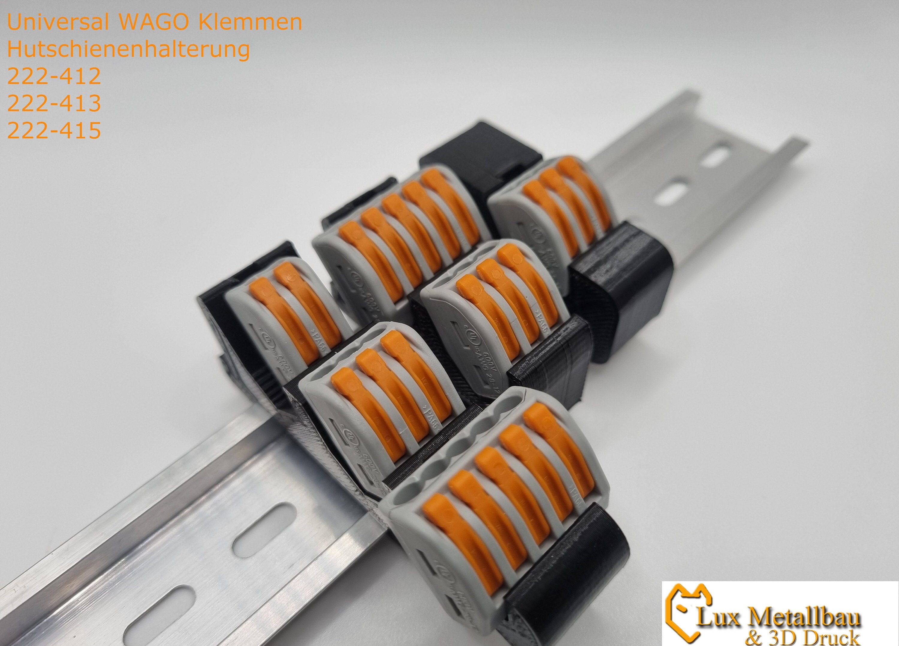 Universal WAGO Clamp Bracket 222412, 222413, 222415 DIN Rail Holder